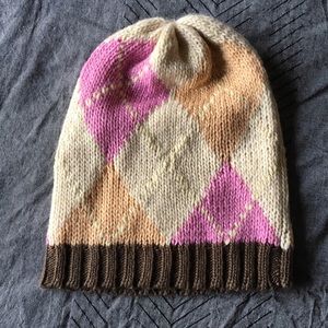 Argyle knit winter hat
